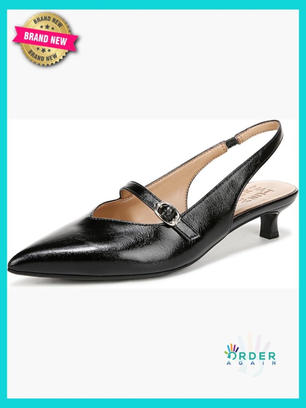 Elegant Kitten Heel Pump Pointed Toe Mary Jane Inspired Adjustable Buckle